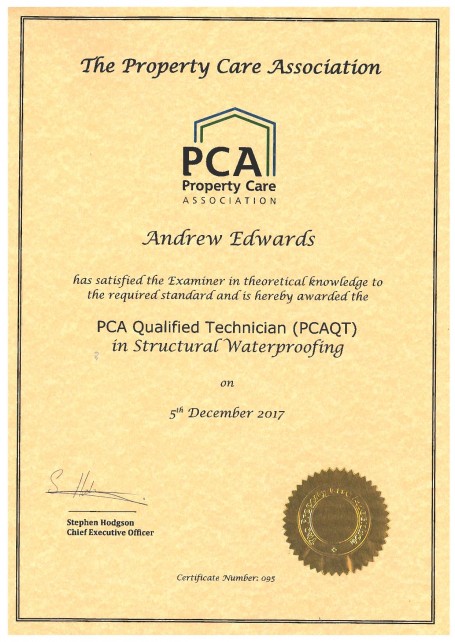 PCA Qualified Technician Training – Waterproofing