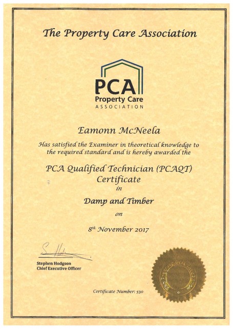 PCA Qualified Technician Training – Damp & Timber