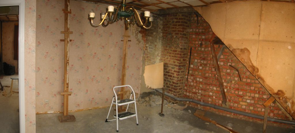 A basement room being renovated